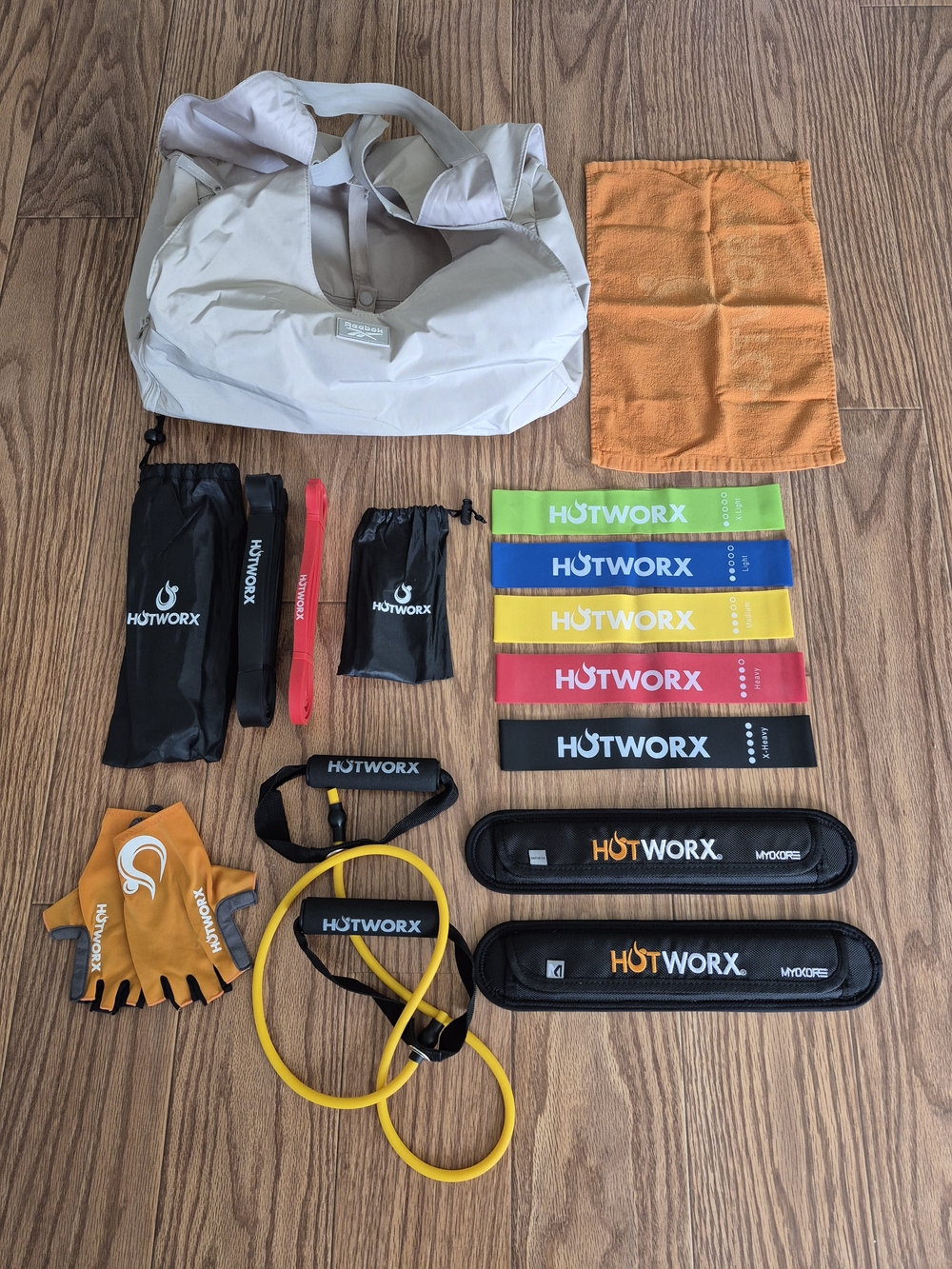 HOTWORX Resistance Band & Accessory Set in White and Yellow